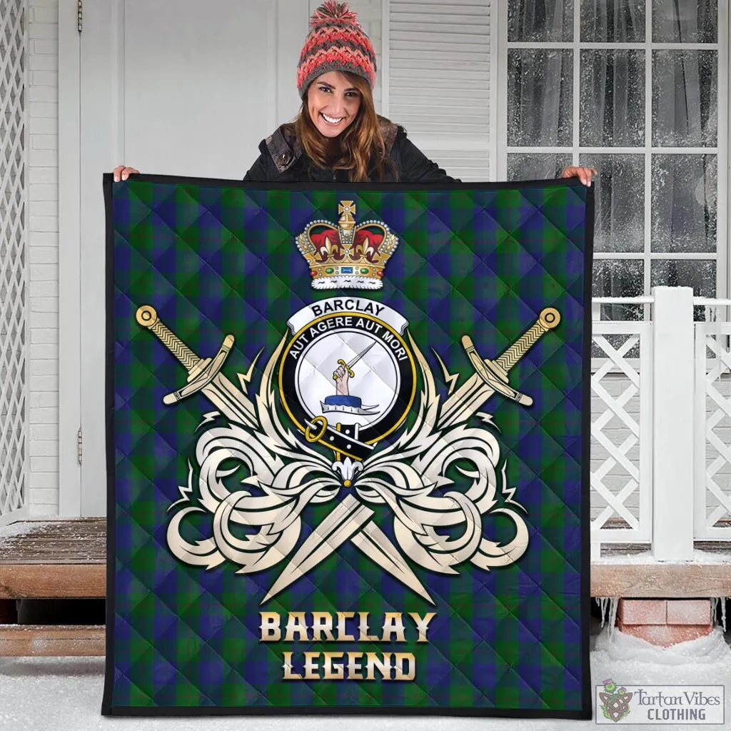 Barclay Tartan Quilt with Clan Crest and the Golden Sword of Courageous Legacy
