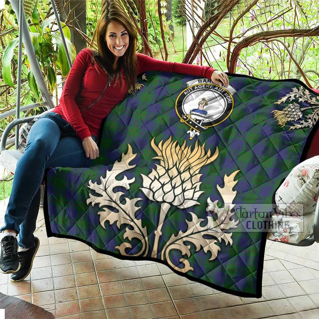 Barclay Tartan Quilt with Family Crest and Golden Thistle Style
