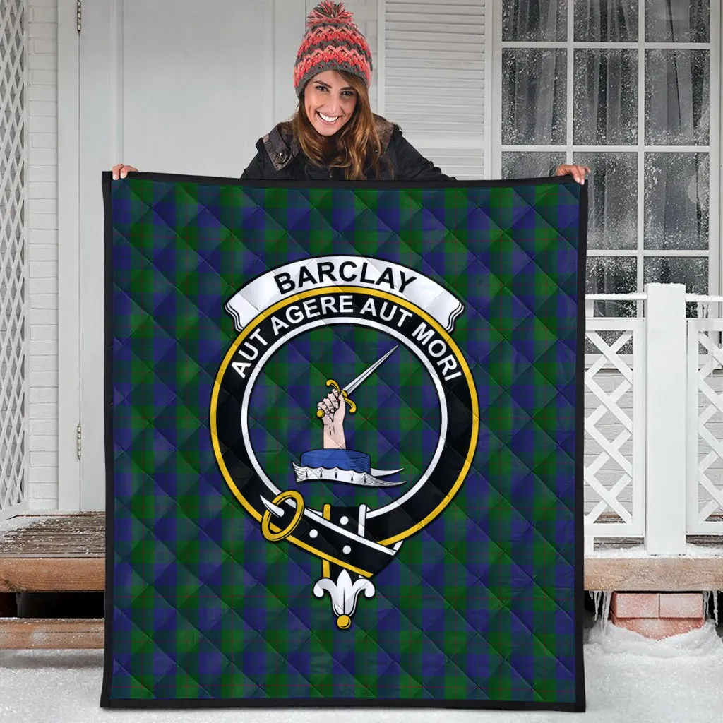 Barclay Tartan Quilt with Family Crest