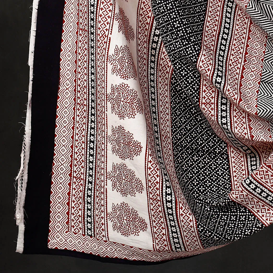 Black - 3pc Bagh Block Printed  Natural Dyed Cotton Suit Material Set 19