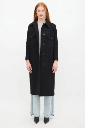 Black Wool Long Chipie Coat