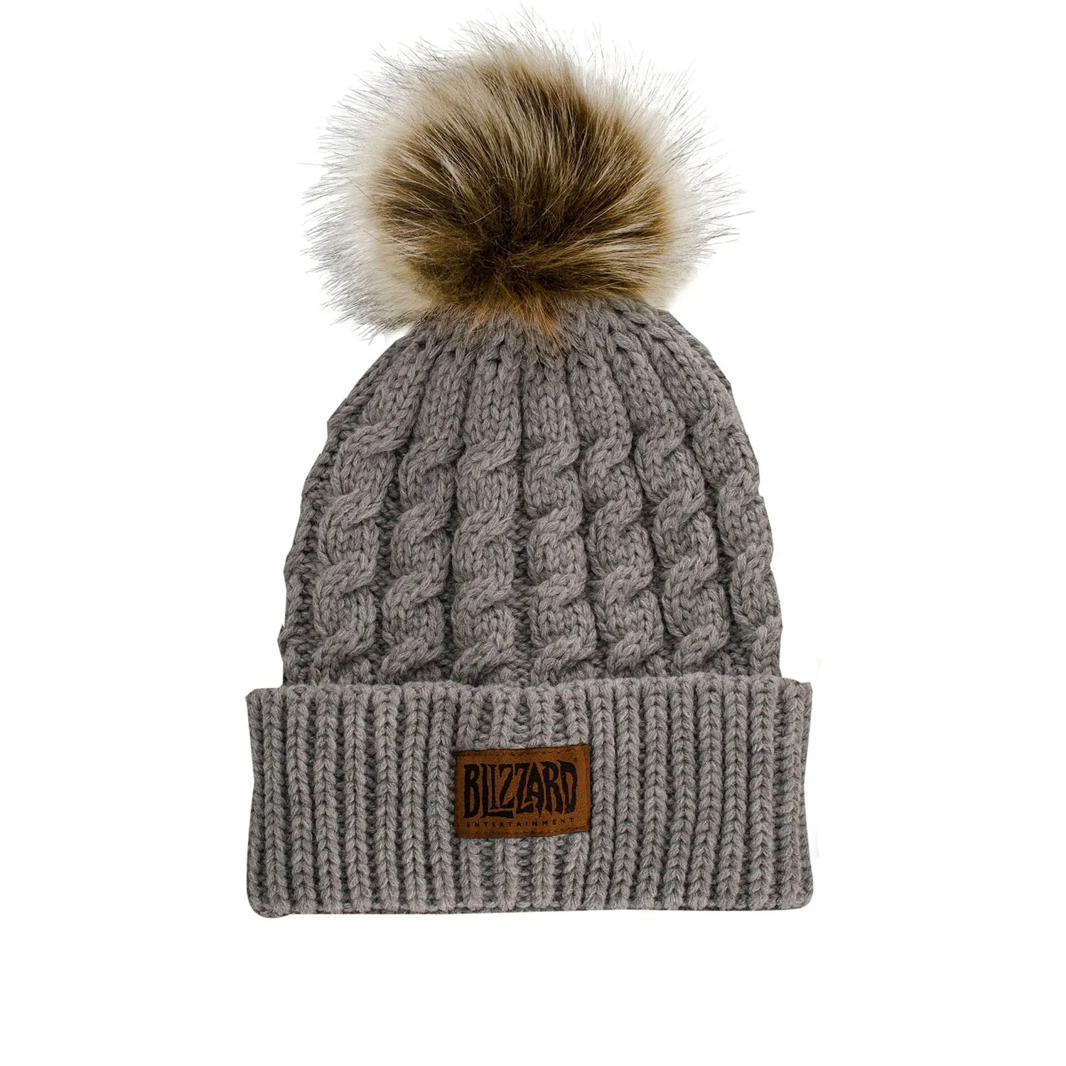Blizzard Entertainment Grey Faux Fur Pom Beanie