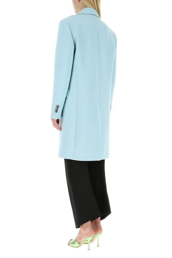 BOTTEGA VENETA | Pastel light-blue tricotine coat