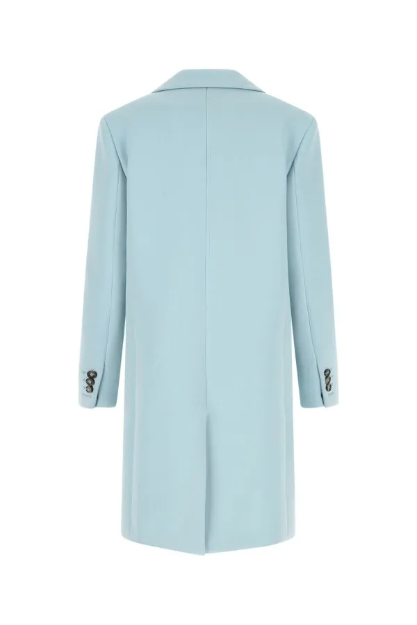BOTTEGA VENETA | Pastel light-blue tricotine coat