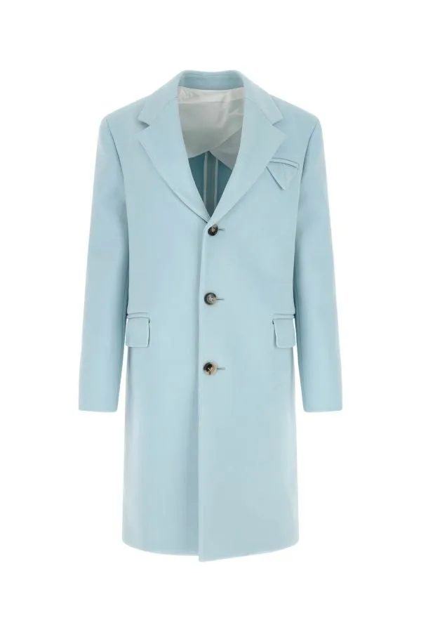 BOTTEGA VENETA | Pastel light-blue tricotine coat