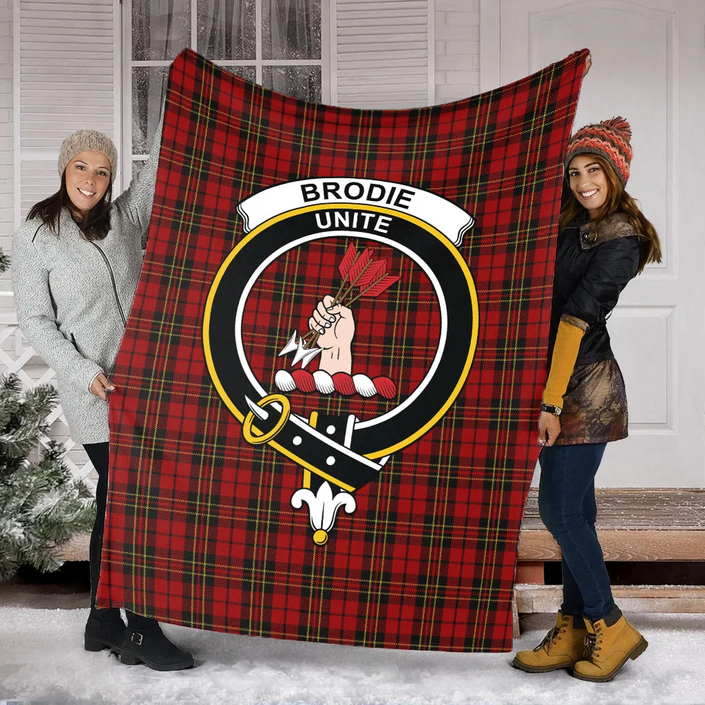 Brodie Tartan Blanket with Family Crest