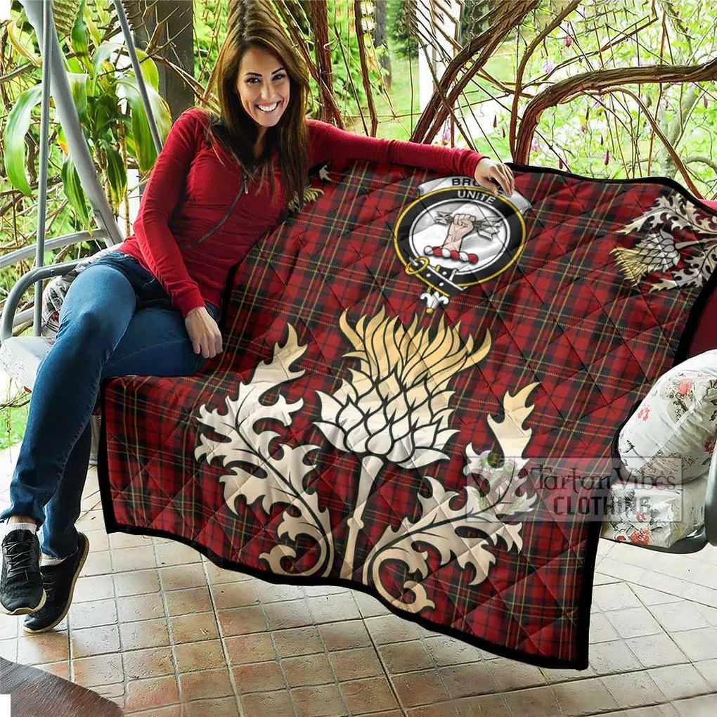 Brodie Tartan Quilt with Family Crest and Golden Thistle Style