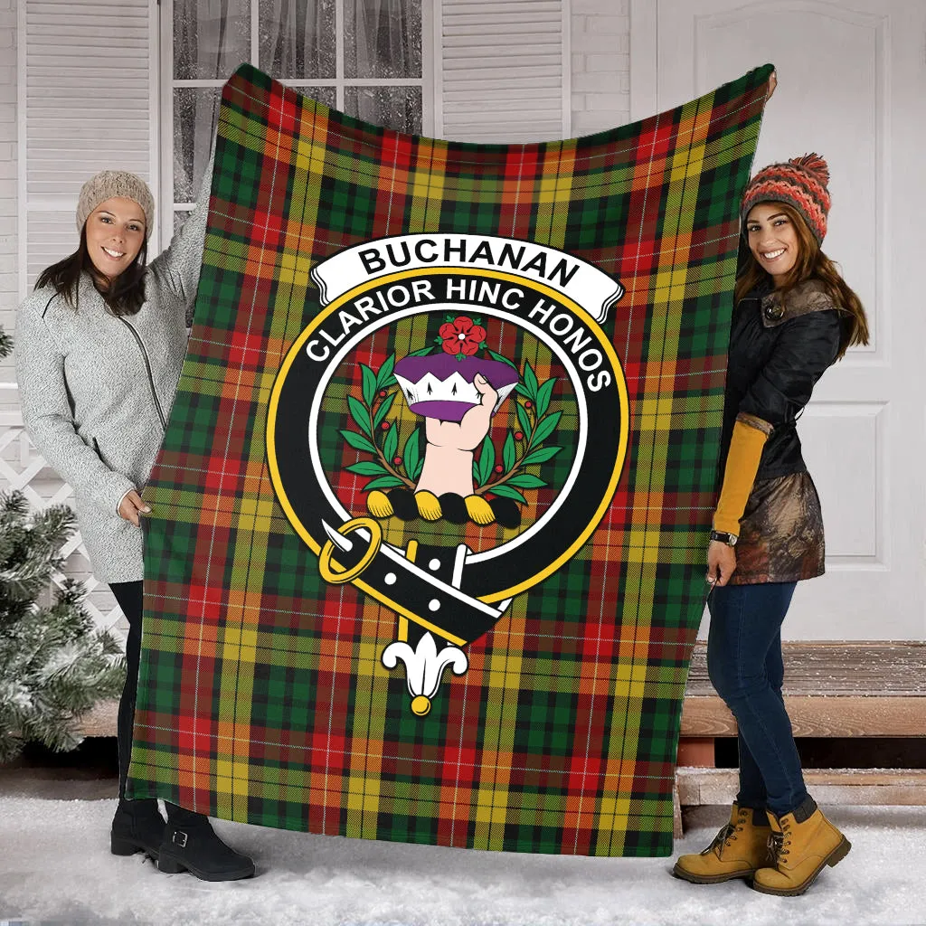 Buchanan Tartan Blanket with Family Crest