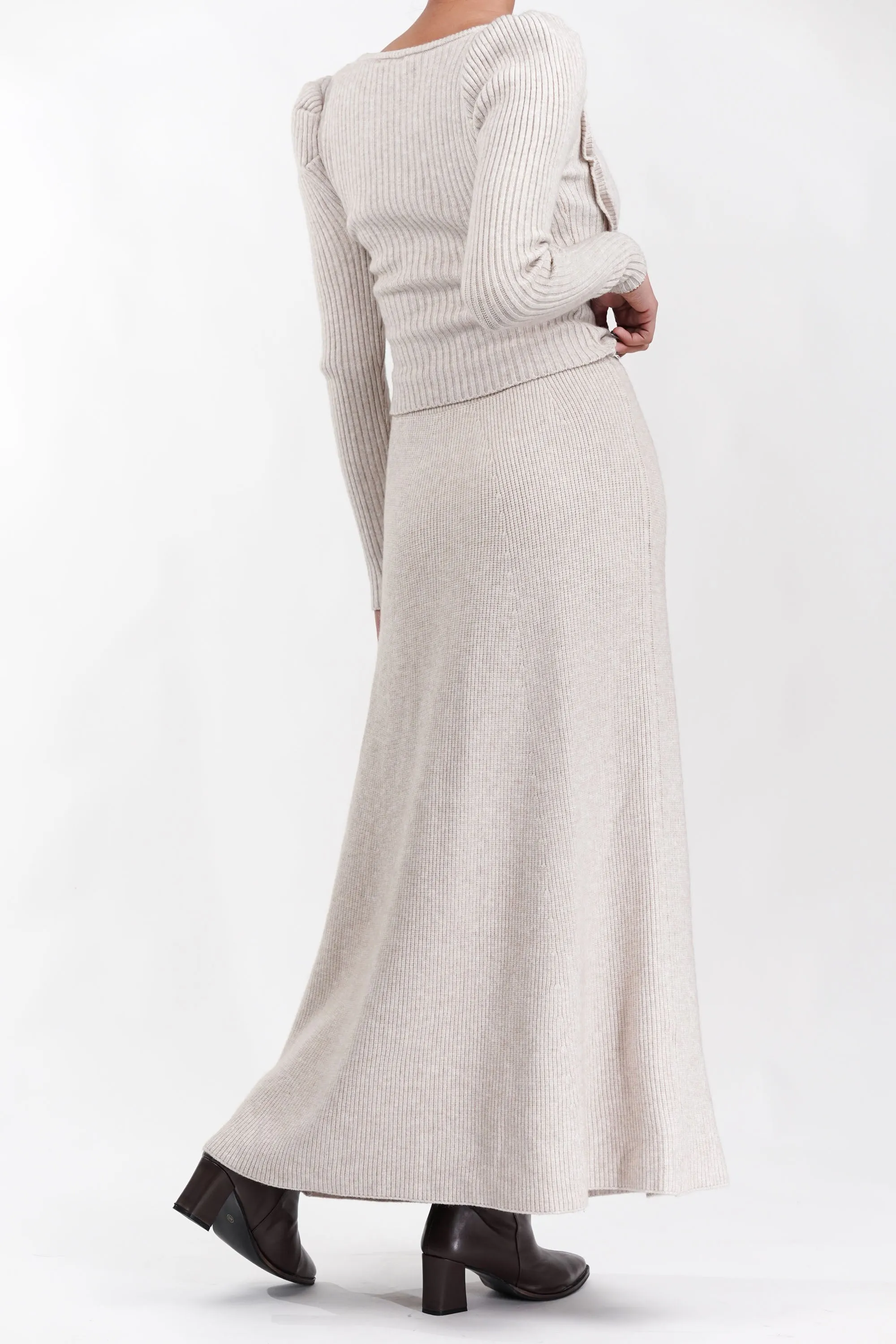Buttercream Knitted Skirt Co Ord