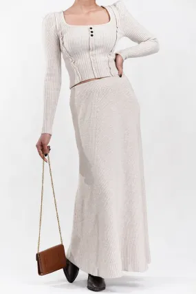 Buttercream Knitted Skirt Co Ord