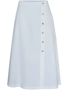 Button Front Poplin Skirt