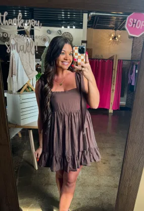 CABANA ESCAPE DRESS-BROWN