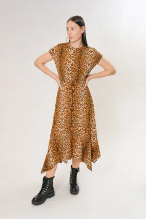CAP SLEEVE LEOPARD DRESS