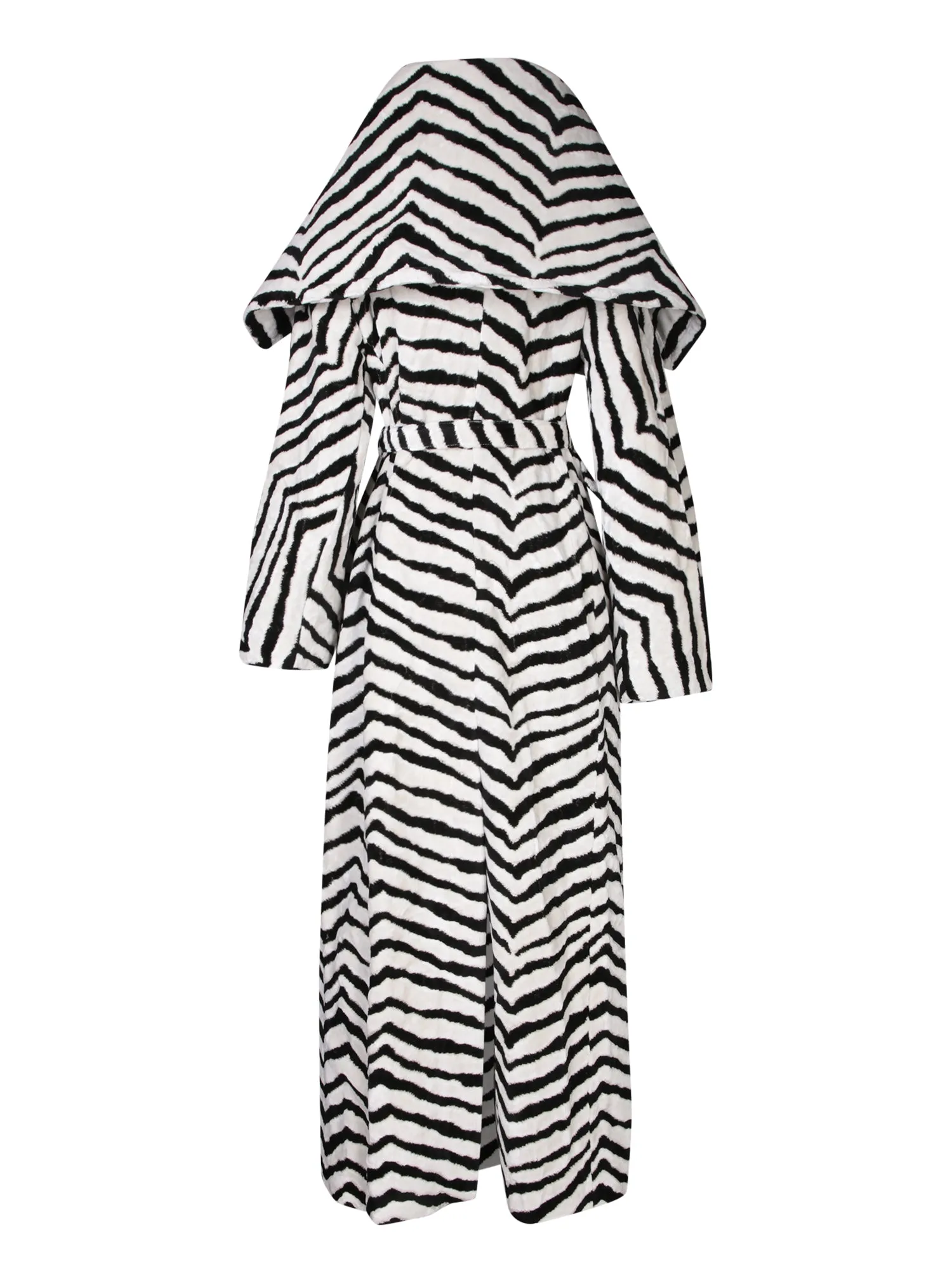 Caruso Zebra-Striped Black and White Coat