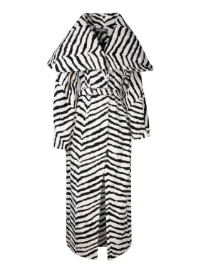 Caruso Zebra-Striped Black and White Coat