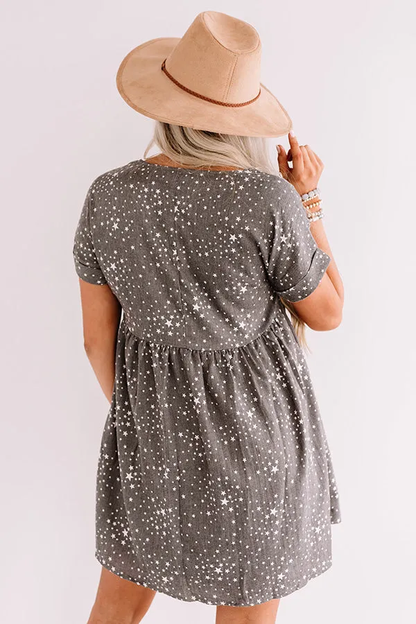 Casual Occasion Babydoll Dress In Charcoal