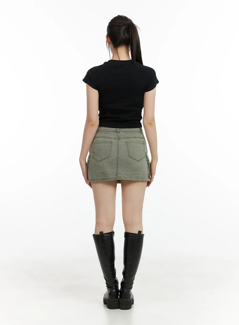 Chic Cargo Denim Mini Skirt CL422