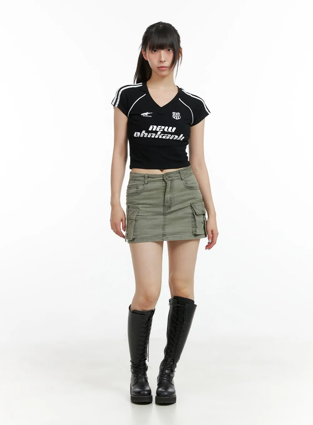 Chic Cargo Denim Mini Skirt CL422