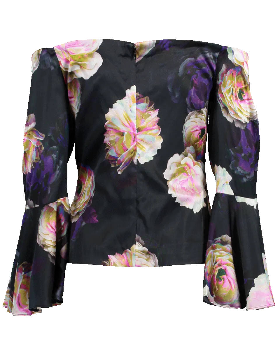 Confetti Flower Off Shoulder Top