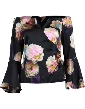 Confetti Flower Off Shoulder Top