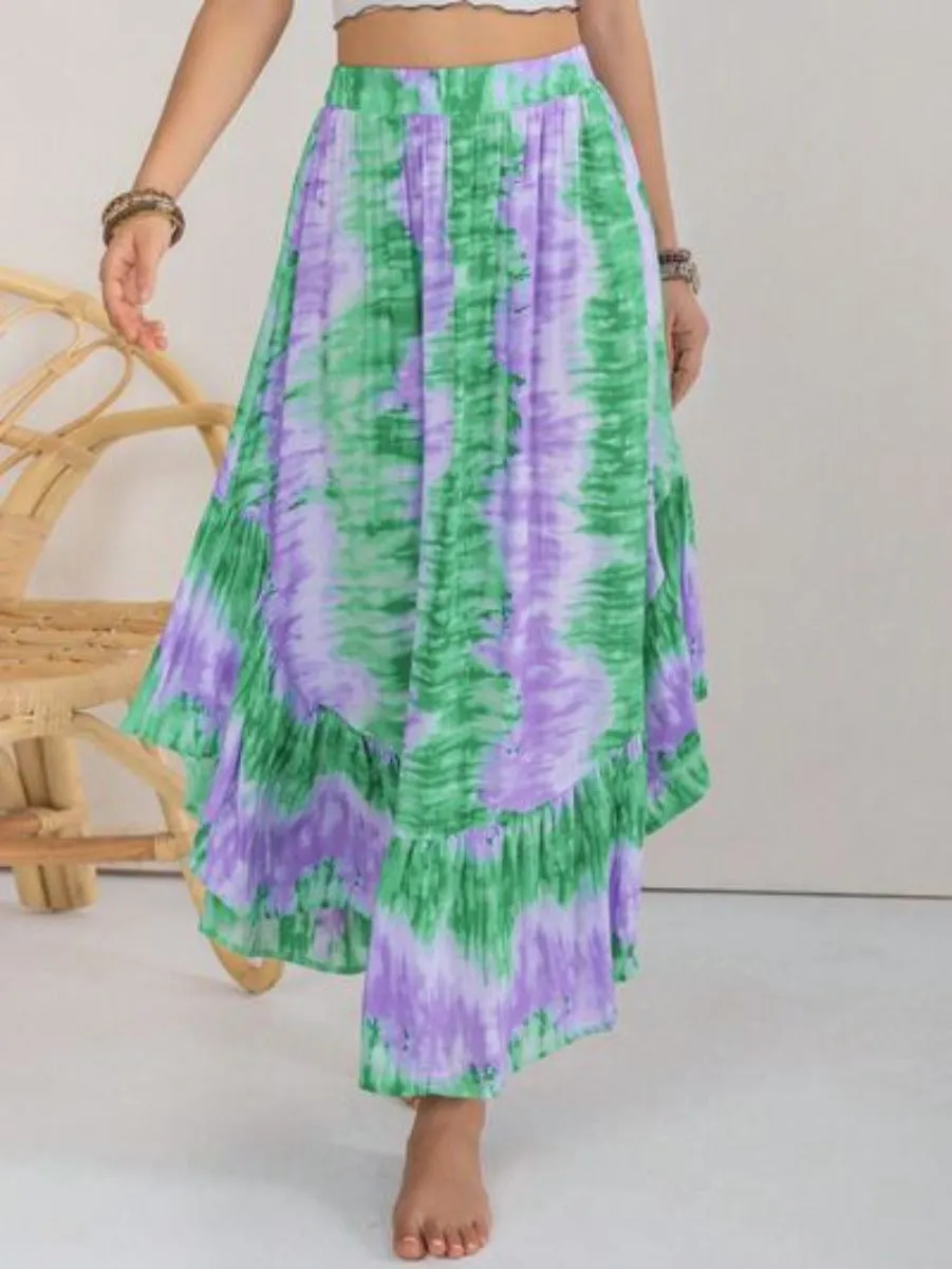 Cool Blues Tie-Dye Skirt