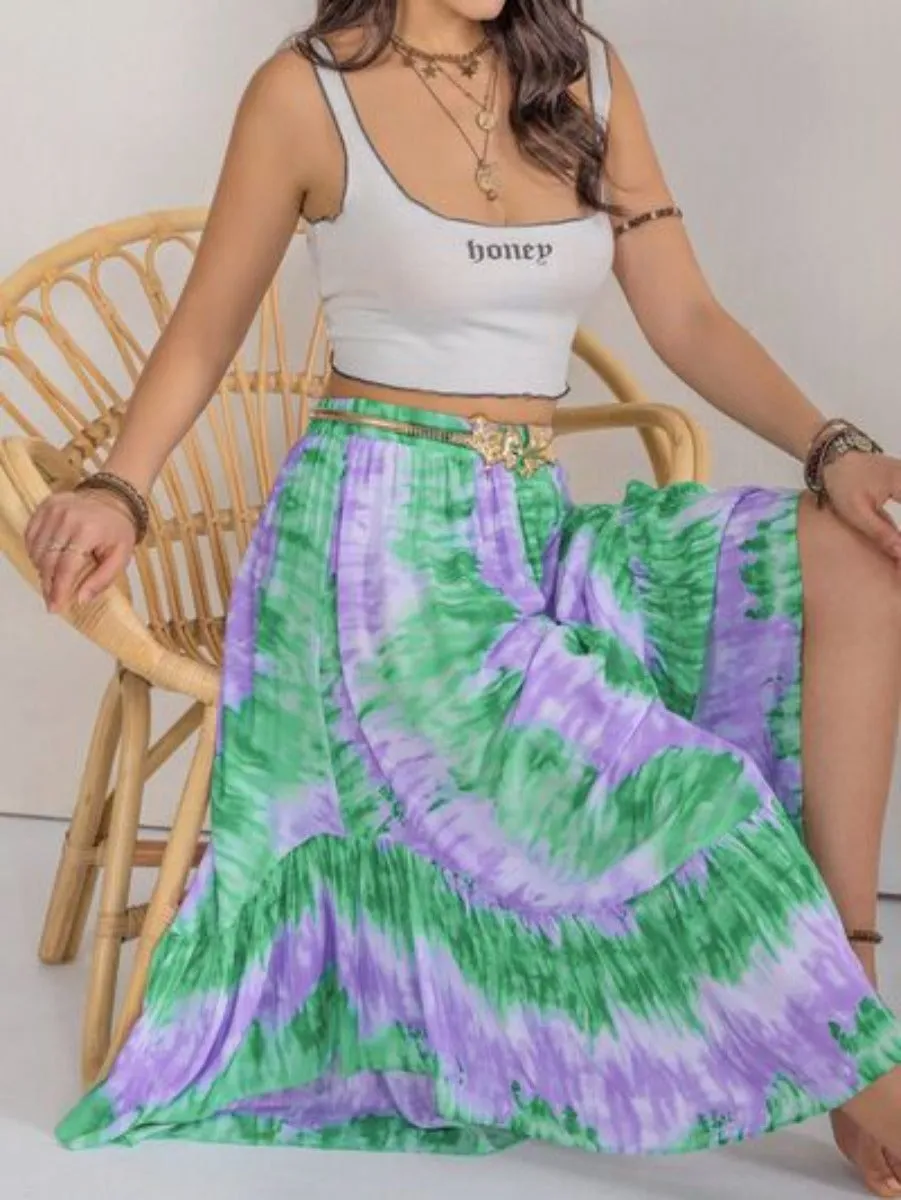 Cool Blues Tie-Dye Skirt