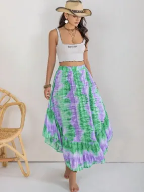 Cool Blues Tie-Dye Skirt
