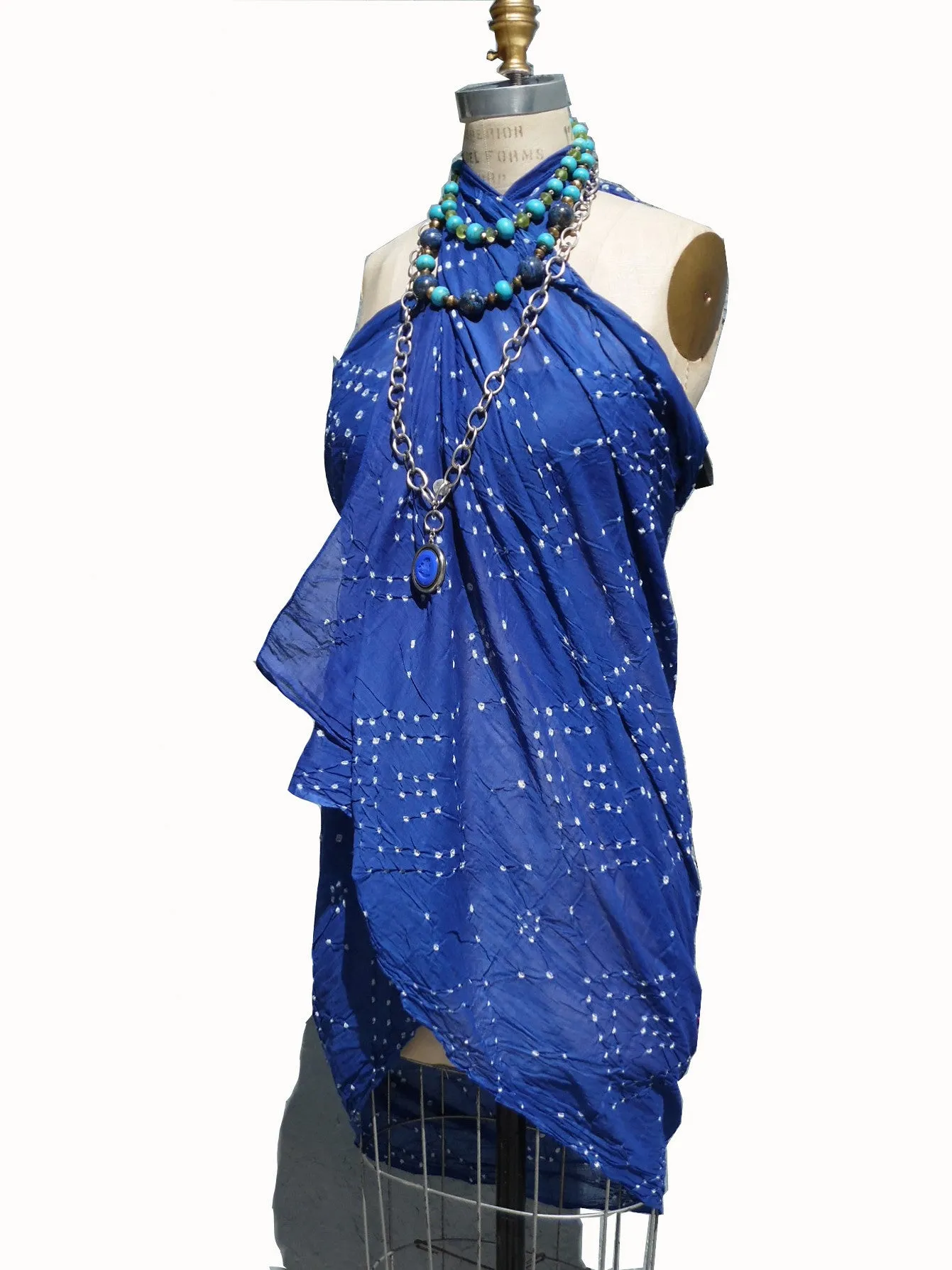 Crinkle Cotton Pareo Sarong In Turquoise