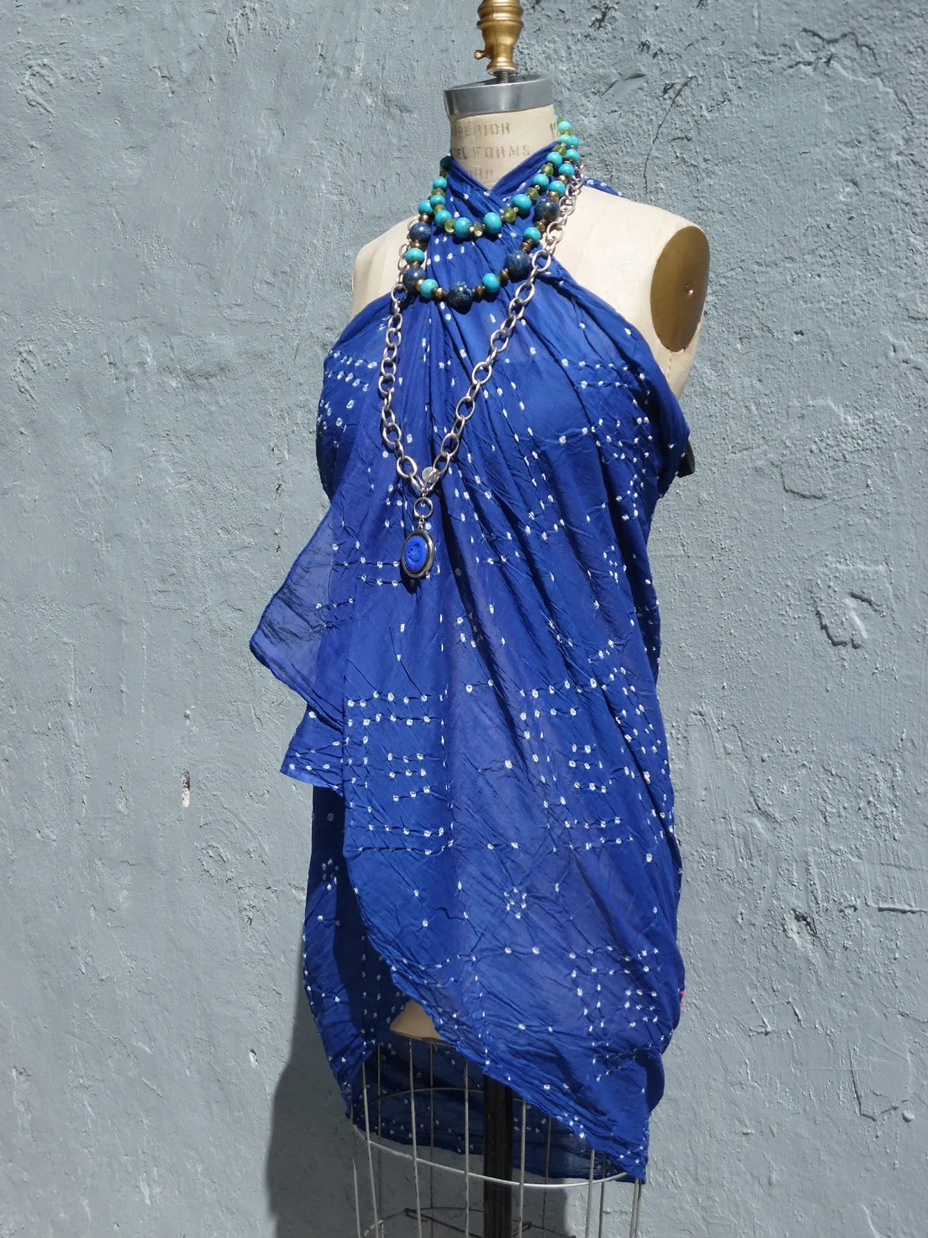 Crinkle Cotton Pareo Sarong In Turquoise