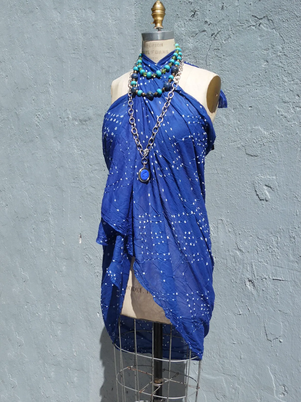 Crinkle Cotton Pareo Sarong In Turquoise