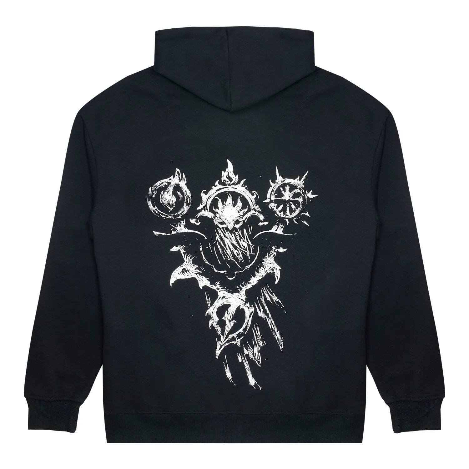 Diablo IV Sorcerer Sigil Black Zip-Up Hoodie