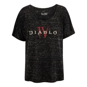 Diablo IV Women's Black Marbled Slouchy T-Shirt