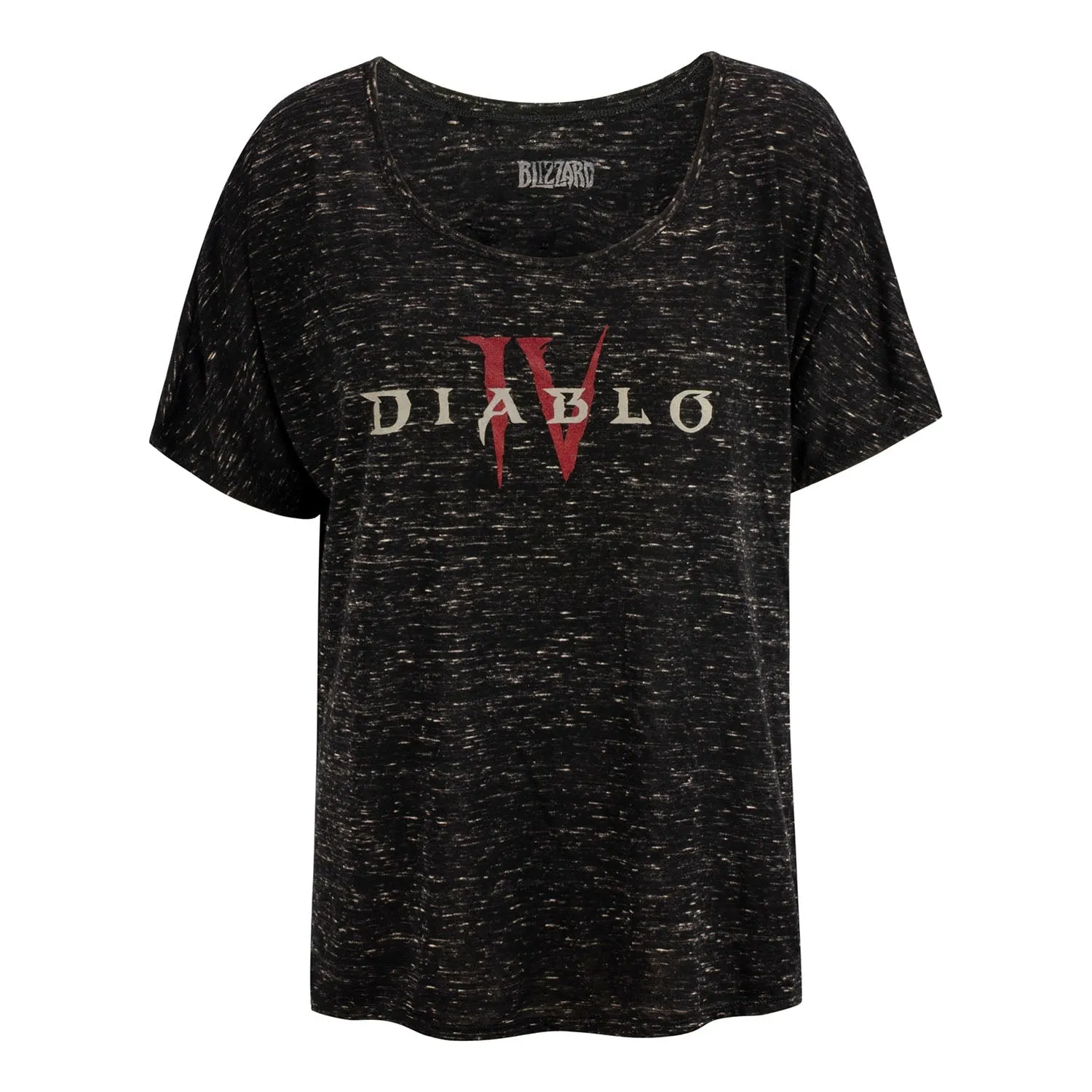 Diablo IV Women's Black Marbled Slouchy T-Shirt