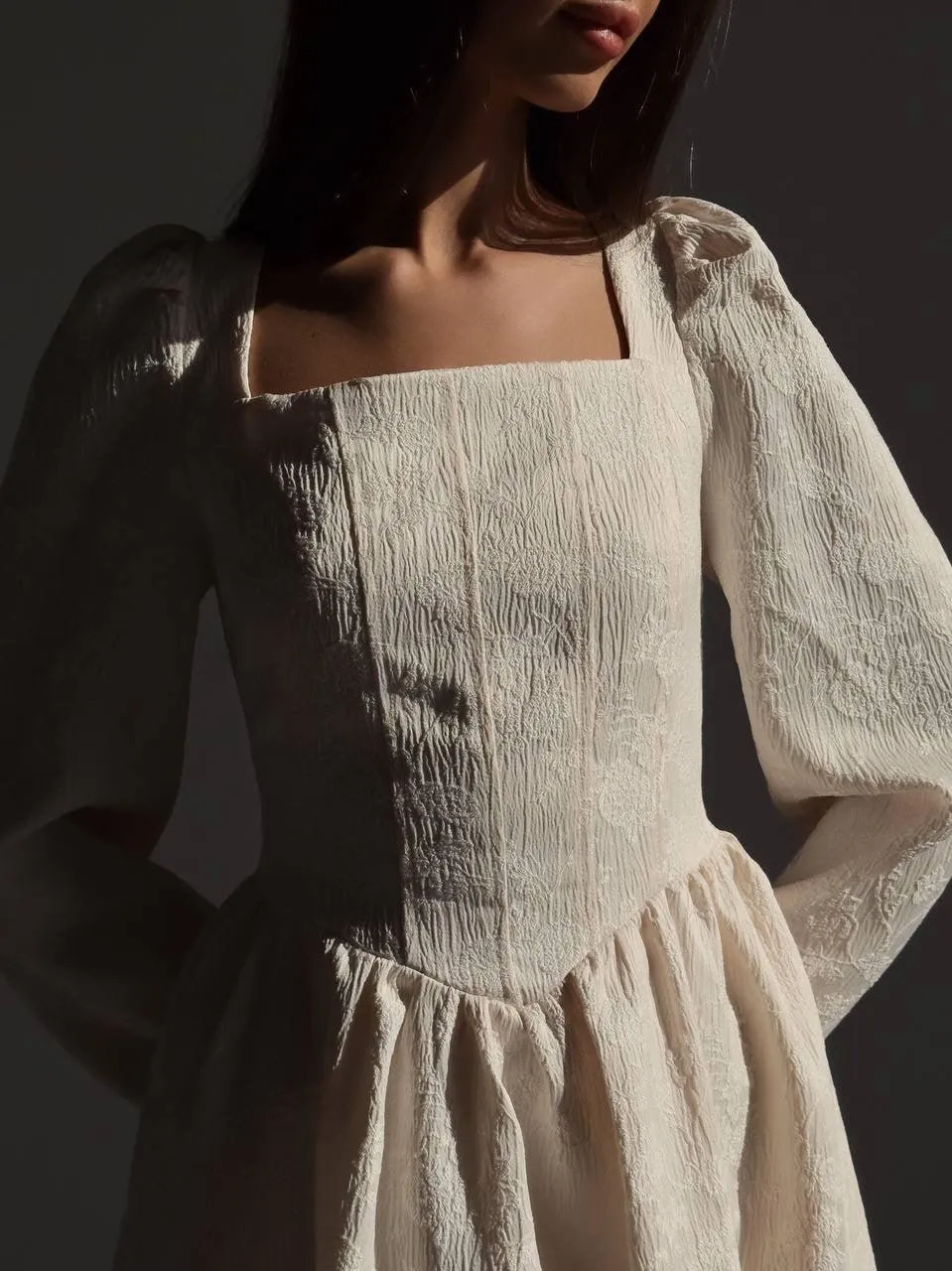 Elegant Square Neck Midi Dress