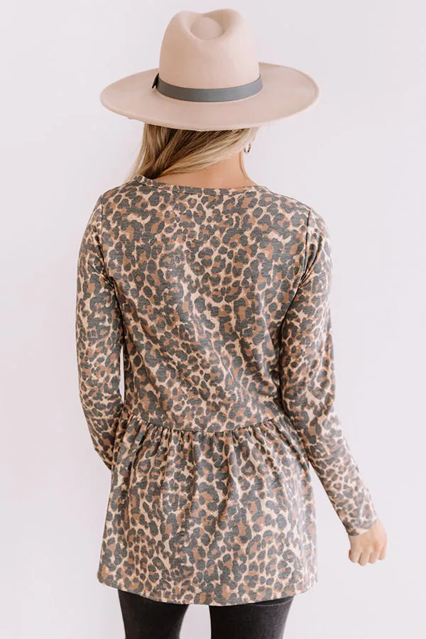 Fame Game Leopard Babydoll Top