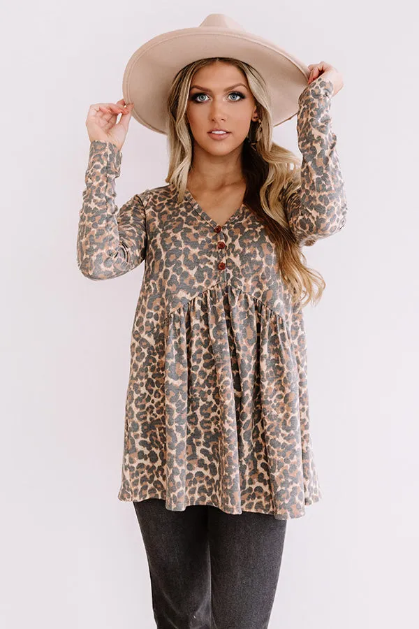 Fame Game Leopard Babydoll Top
