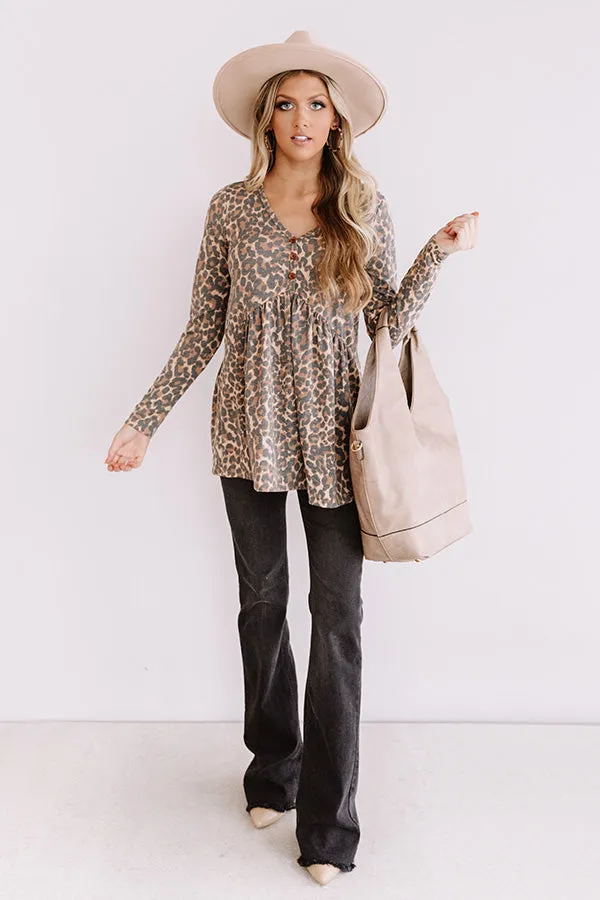 Fame Game Leopard Babydoll Top
