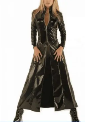 Faux Leather BDSM Fetish Trench Coat Dress