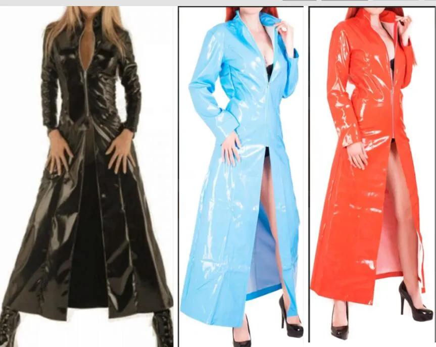 Faux Leather BDSM Fetish Trench Coat Dress