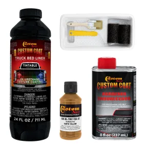 Federal Standard Color #30257 Earth Yellow T83 Urethane Roll-On, Brush-On or Spray-On Truck Bed Liner, 1 Quart Kit with Roller Applicator Kit
