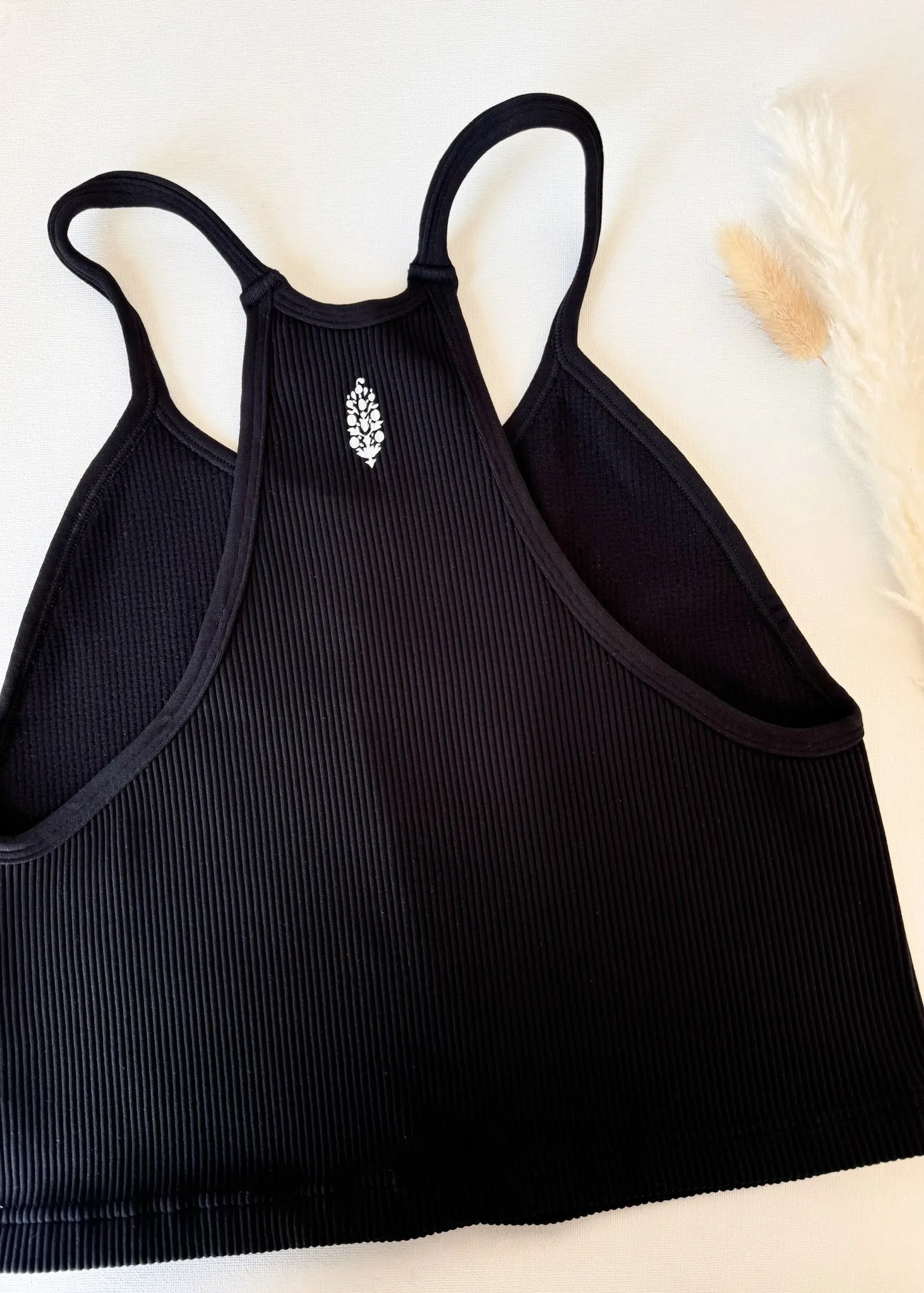 Free People Happiness Runs Crop Tank - BLACK