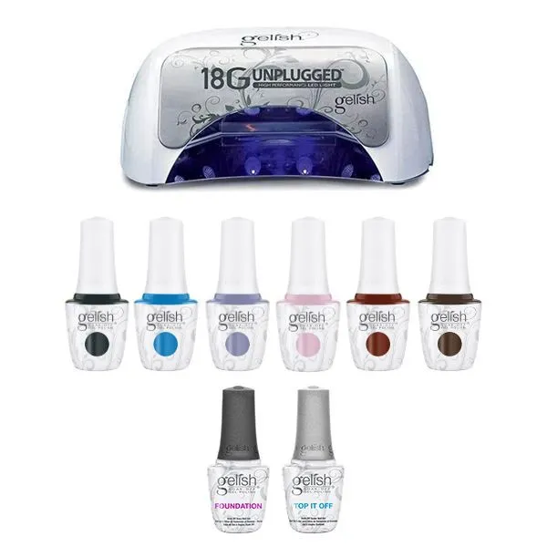 Gelish In Frame Fall Combo - Collection Gel Kit & 18G Light Plus Unplugged