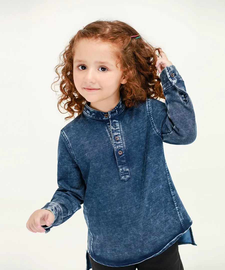 Girls' Denim Tunic Shirt