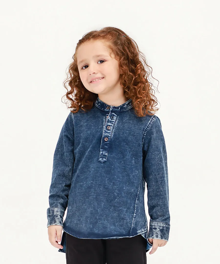 Girls' Denim Tunic Shirt