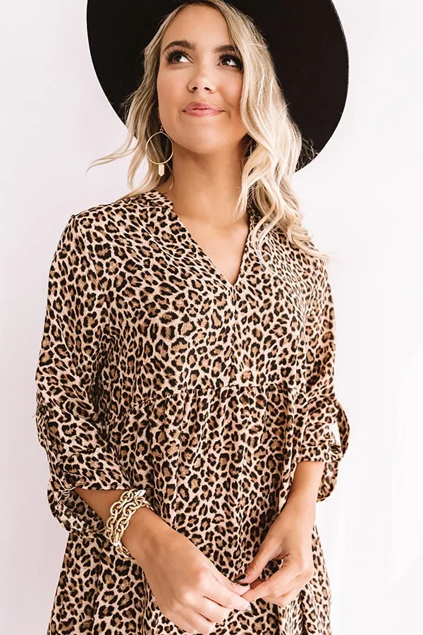 Girly Girl Leopard Babydoll Dress