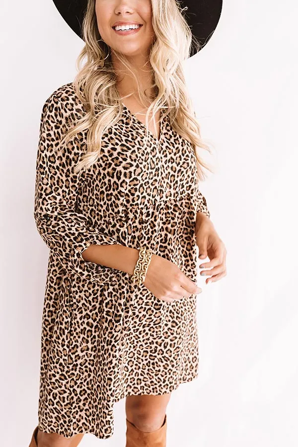 Girly Girl Leopard Babydoll Dress