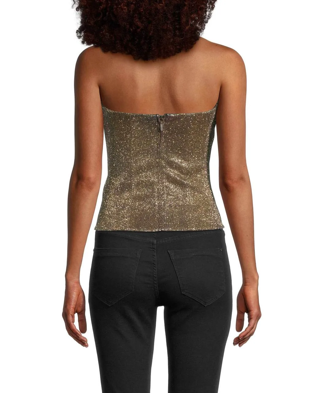 Gold Sparkle Bustier In Iridescent Gold