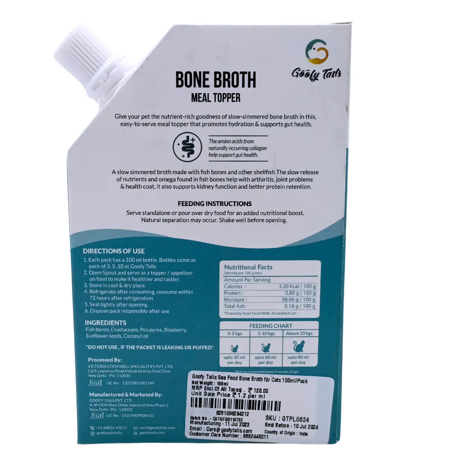 Goofy Fresh Sea Food Bone Broth for Cats and Kittens-100ml