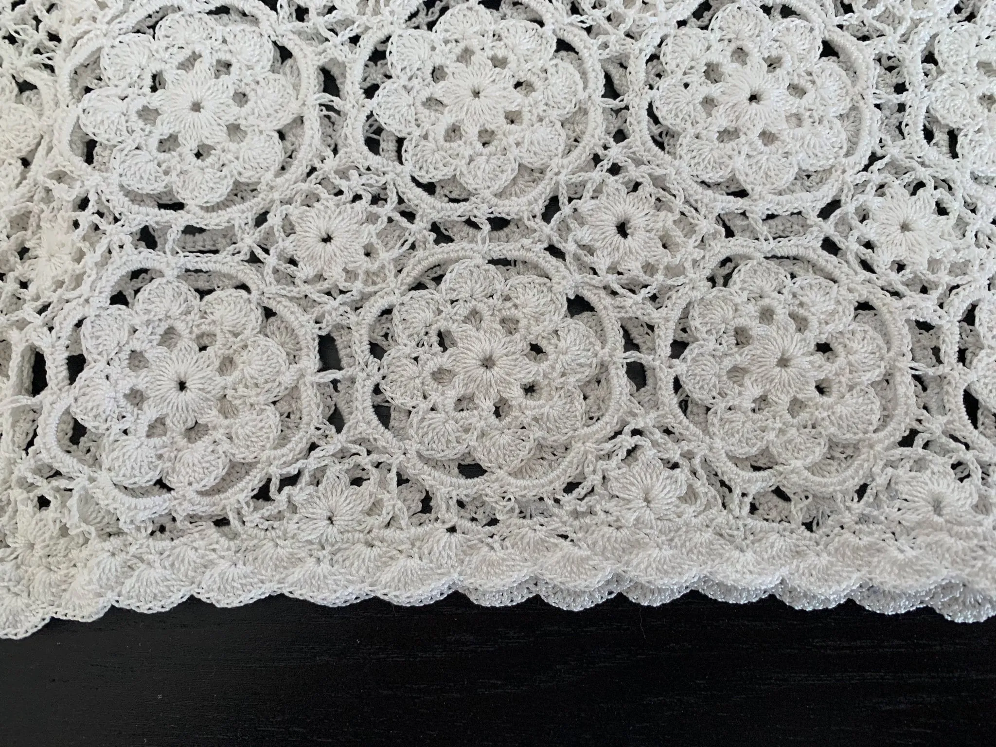 Hand Crocheted Midi Length Chinese Slit Skirt