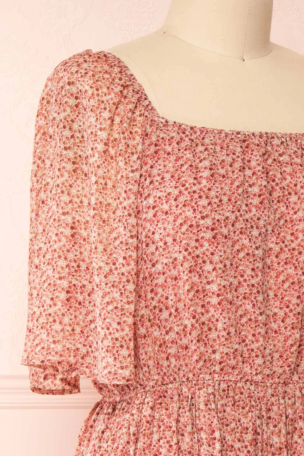 Hateya | Plus Size Short Sleeve Floral Midi Dress